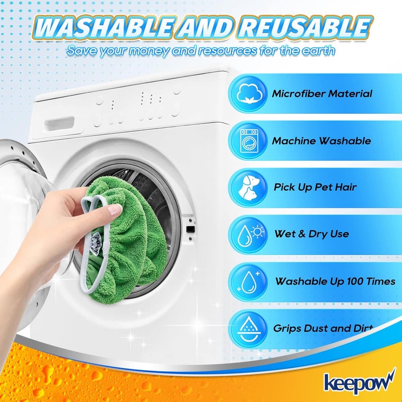 KEEPOW Reusable Wet Pads Refills Compatible with Swiffer Sweeper Mop, Dry Sweeping Cloths, Microfiber Wet Mopping Cloths for Hardwood Floor Cleaning, 6 Pack (Mop is Not Included) - Image 4